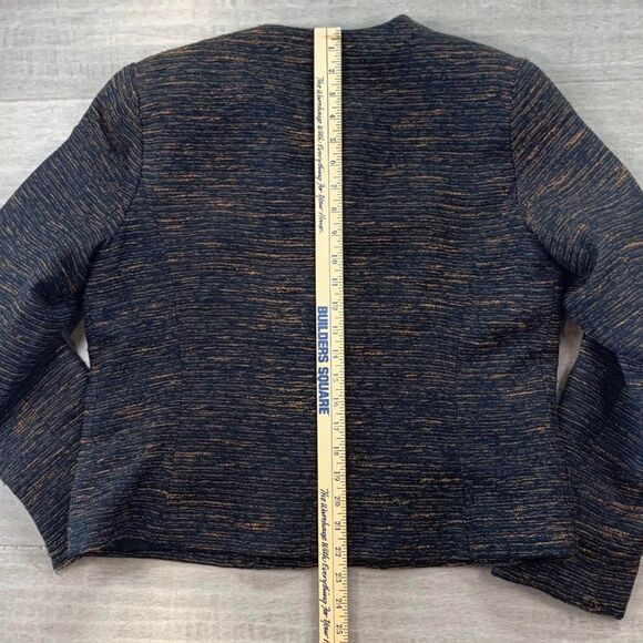 Coldwater Creek Black Brown Zip Up Structured Jacket Womens M - Picture 4 of 5